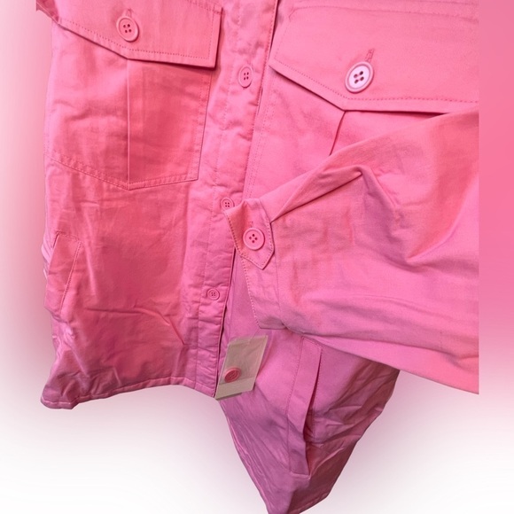 𝅺nwt BP Women’s Quilted Lined Shirt Jacket Pink Yarrow Sz Large, Button Down - Picture 3 of 11